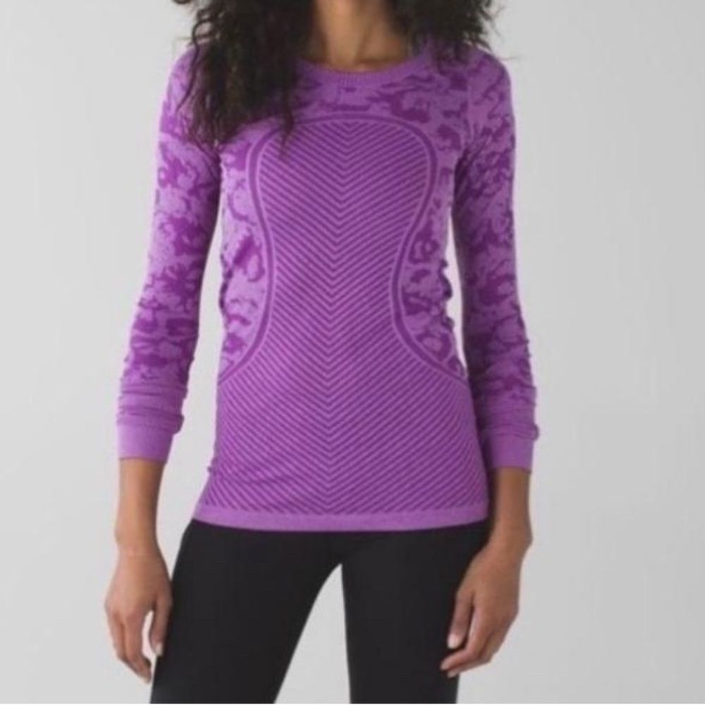Lululemon Heathered Violet Swiftly Tech Long Sleeve Sz 8 Athletic Gymrat Yoga
